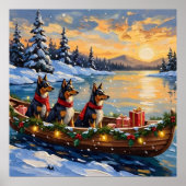 Poster Anatolian Shepherd Christmas Boat Holiday (Devant)