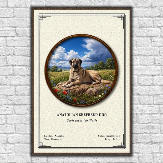 Poster Anatolian Shepherd Dog Zoology Series