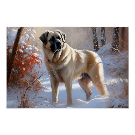 Poster Anatolian Shepherd Qu'il neige Noël (Devant)