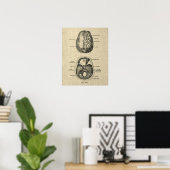 Poster Anatomie cérébrale n° 5 avec Arrière - plan de crè (Bureau à domicile)