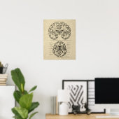 Poster Anatomie cérébrale n° 9 avec Arrière - plan de crè (Bureau à domicile)