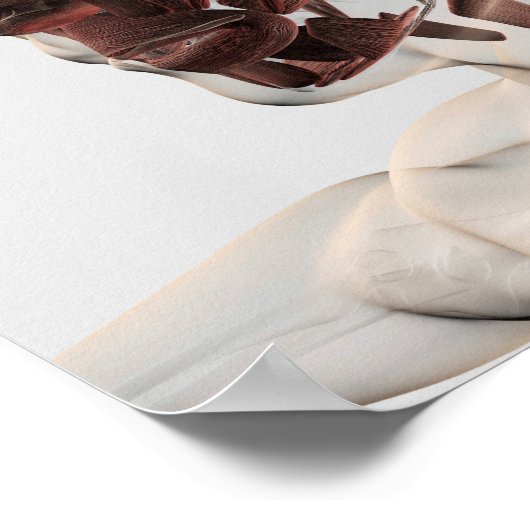 Poster Anatomie Des Muscles Faciaux Hommes, Vue De Côté (Coin)