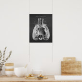 Poster Anatomie des poumons Coeur Vue antérieure (Cuisine)
