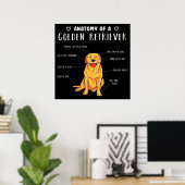 Poster Anatomie Drôle De Chien D'Un Golden Retriever (Bureau à domicile)