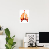 Poster Anatomie Du Système Respiratoire Humain, Vue Avant (Bureau à domicile)
