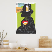Poster Anatomie d'un buveur de bière (Cuisine)