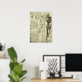 Poster Anatomie humaine Muscles masculins par Leonardo da (Bureau à domicile)