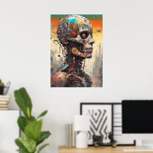 Poster anatomique Abstrait Cyborg (Bureau à domicile)