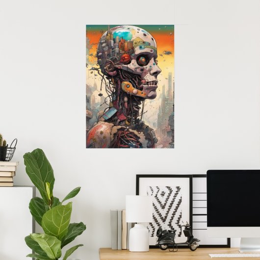 Poster anatomique Abstrait Cyborg (Bureau à domicile)