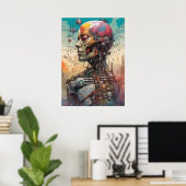 Poster anatomique Abstrait Cyborg (Bureau à domicile)