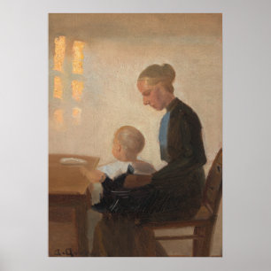 Poster Ancher intérieur mère et enfant