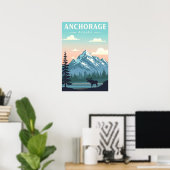 Poster Anchorage Alaska vintage (Bureau à domicile)