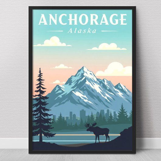Poster Anchorage Alaska vintage