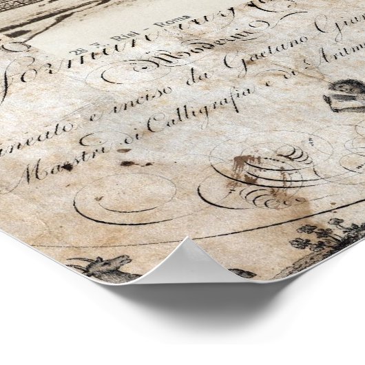 Poster Ancien Colisée de Rome Art italien (Coin)