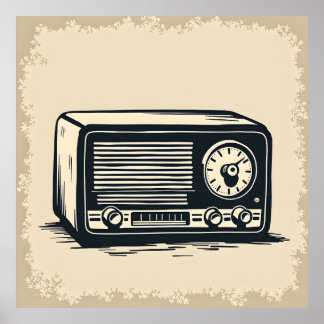 Poster Ancien croquis radio