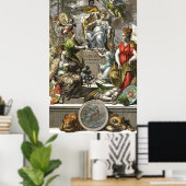 Poster Ancien dessin cartographique (Bureau à domicile)