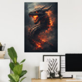 Poster Ancien Dragon des Flammes Infernales (Bureau à domicile)
