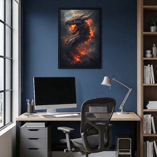 Poster Ancien Dragon des Flammes Infernales