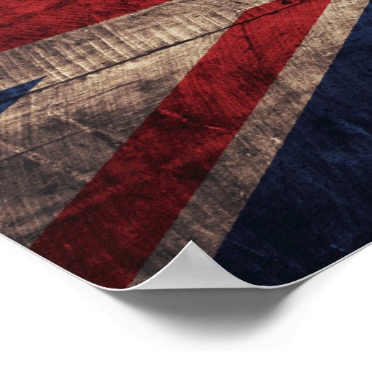 Poster Ancien drapeau britannique en bois (Coin)