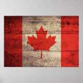 Poster Ancien drapeau canadien en bois (Devant)