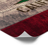 Poster Ancien drapeau de la Californie en bois (Coin)