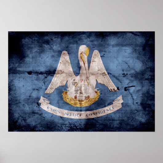 Poster Ancien drapeau de la Louisiane ; (Devant)