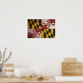 Poster Ancien drapeau du Maryland en bois (Cuisine)