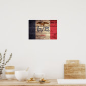 Poster Ancien Drapeau En Bois Iowa ; (Cuisine)