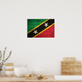 Poster Ancien drapeau en bois St Kitts / Nevis (Cuisine)