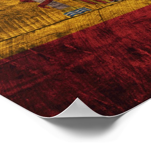 Poster Ancien drapeau espagnol en bois (Coin)
