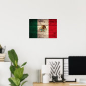 Poster Ancien drapeau mexicain en bois (Bureau à domicile)