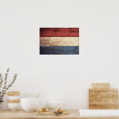 Poster Ancien drapeau Pays-Bas en bois (Cuisine)