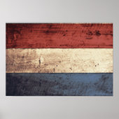Poster Ancien drapeau Pays-Bas en bois (Devant)