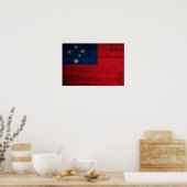 Poster Ancien drapeau Samoa en bois (Cuisine)