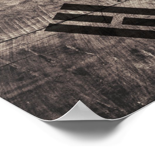 Poster Ancien drapeau sud-coréen en bois (Coin)