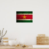 Poster Ancien drapeau surinamais en bois (Cuisine)