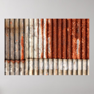 Poster ancien fond de texture de zine et de tôle ondulée 