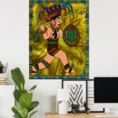 Poster Ancien guerrier Amérindien (Bureau à domicile)