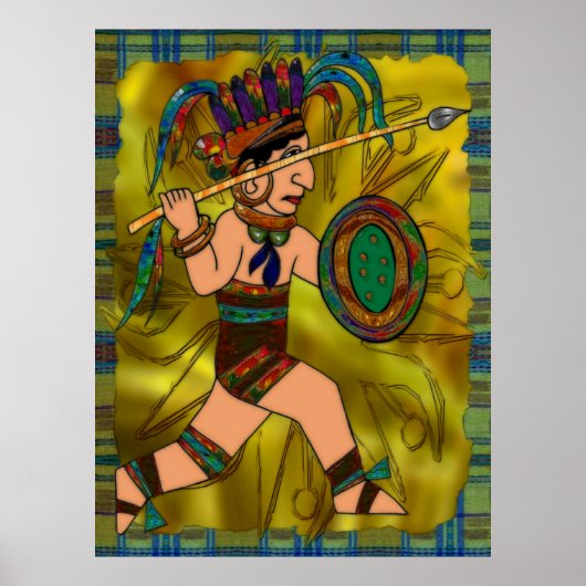 Poster Ancien guerrier Amérindien (Devant)