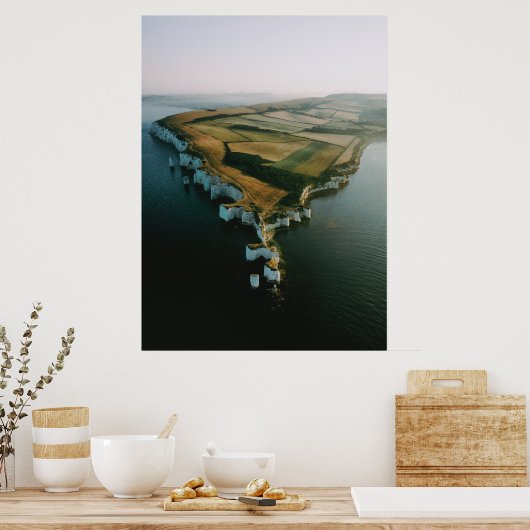 POSTER ANCIEN HARRY ROCKS, ÎLE DE PURBECK, ANGLETERRE (Cuisine)