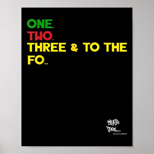 Poster Ancien Hip hop Rap Merch Un Deux Trois Devis 9 (Devant)