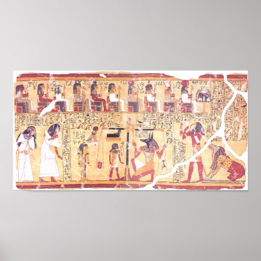 Poster Ancien livre égyptien des morts pesant la tête (Devant)