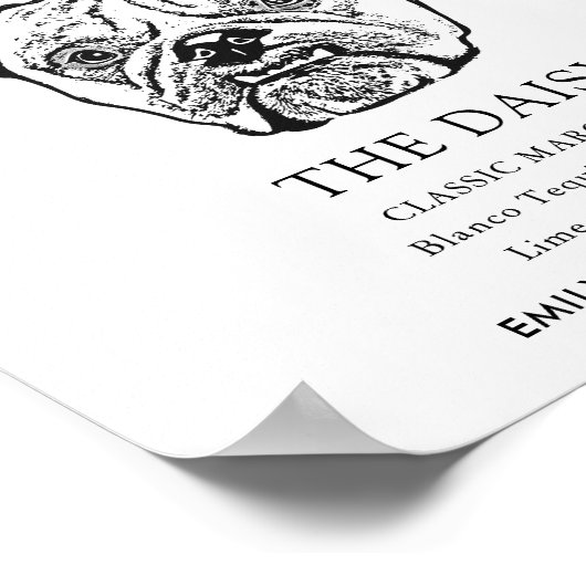 Poster Ancien Mariage anglais Bulldog Signature Boisson S (Coin)