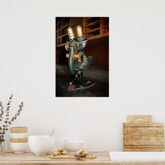 Poster Ancien microscope (Cuisine)