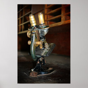 Poster Ancien microscope