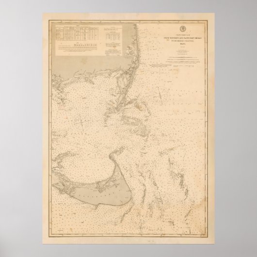 Poster Ancien Nantucket & Cape Cod Map (1893) (Devant)