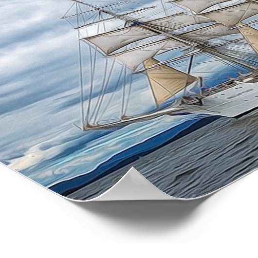 Poster Ancien navire en haute mer (Coin)