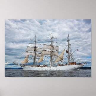 Poster Ancien navire en haute mer