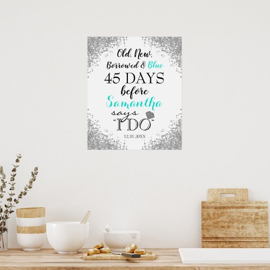 Poster Ancien Nouvel Emprunté & Bleu (Cuisine)