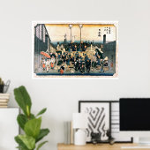 Poster Ancien pont japonais Ukiyo-e (Bureau à domicile)